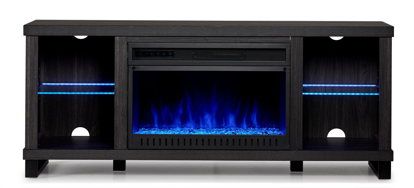 Neelam 60" Fireplace Console - Charcoal Grey