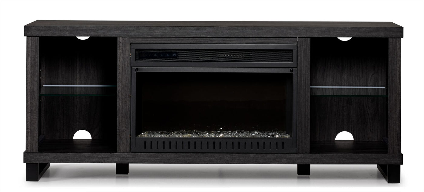 Neelam 60" Fireplace Console - Charcoal Grey