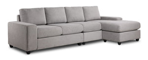 Neptune Sectionnel 2 mcx avec fauteuil allongé réversible - gris