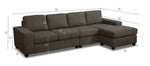 Neptune 2-Piece Sectional with Reversible Chaise - Brown