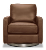 Nevada Leather Swivel Chair - Brown