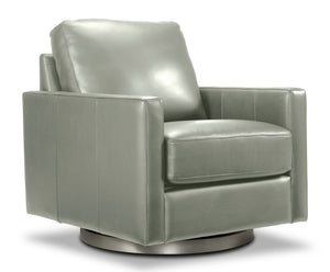 Nevada Fauteuil pivotant en cuir - gris