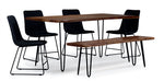 Niagara 6-Piece Dining Set - Natural, Black