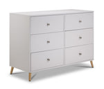 Delta Children Nico 6 Drawer Dresser - Bianca White, Natural