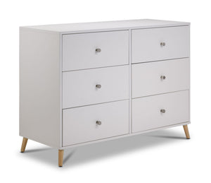 Delta Children Nico Bureau 6 tiroirs – blanc Bianca, naturel