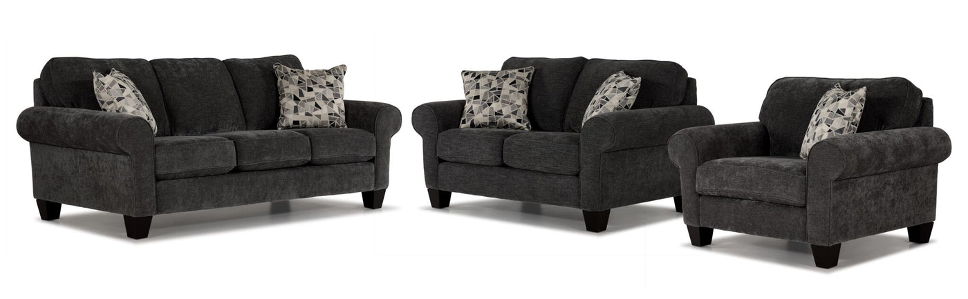 Noche Sofa, Loveseat and Chair Set - Graphite