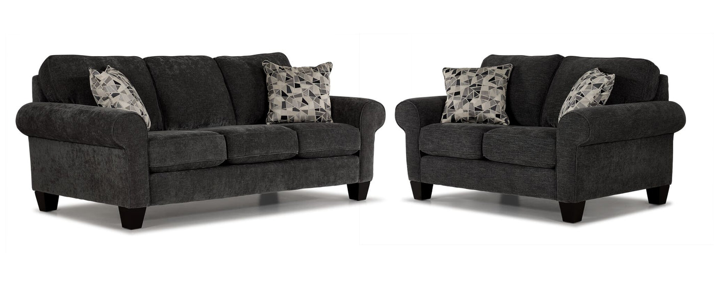 Noche Sofa and Loveseat Set - Graphite