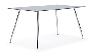 Novella Table de salle à manger – verre, chrome