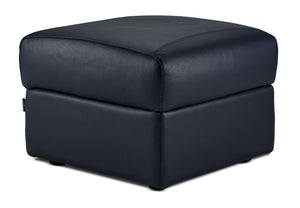 Orlando-Ray Tabouret de rangement en cuir – marine