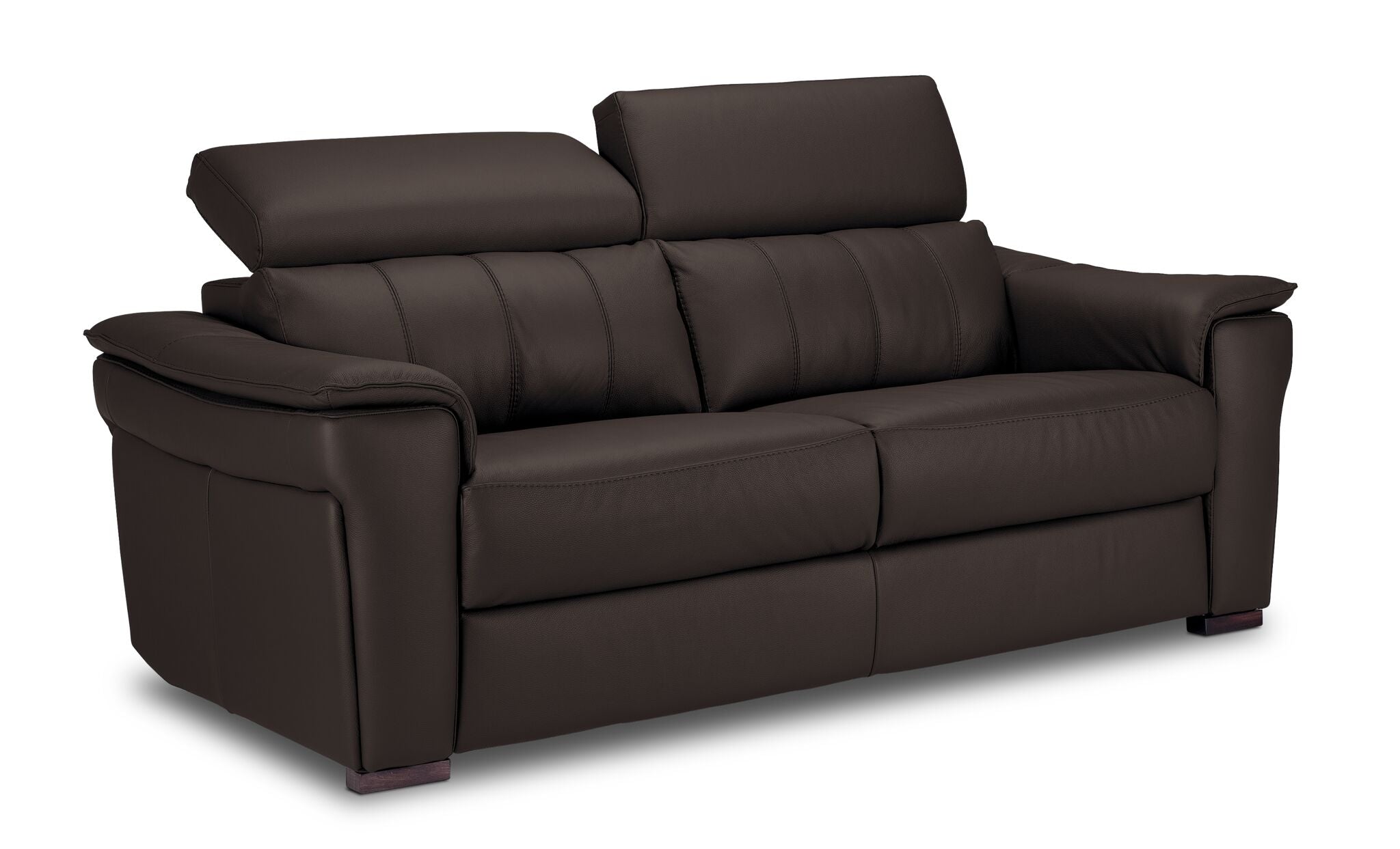 Orlando-Ray Leather Sofa - Chocolate