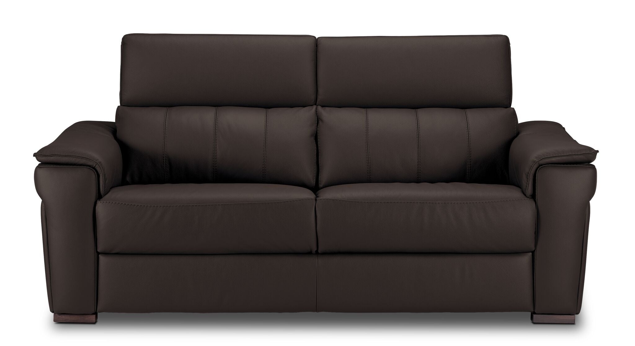 Orlando-Ray Leather Sofa - Chocolate