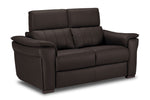 Orlando-Ray Leather Loveseat - Chocolate