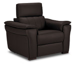 Orlando-Ray Leather Sofa, Loveseat and Chair Set - Chocolate