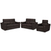 Orlando-Ray Ens. Sofa, causeuse et fauteuil en cuir – chocolat