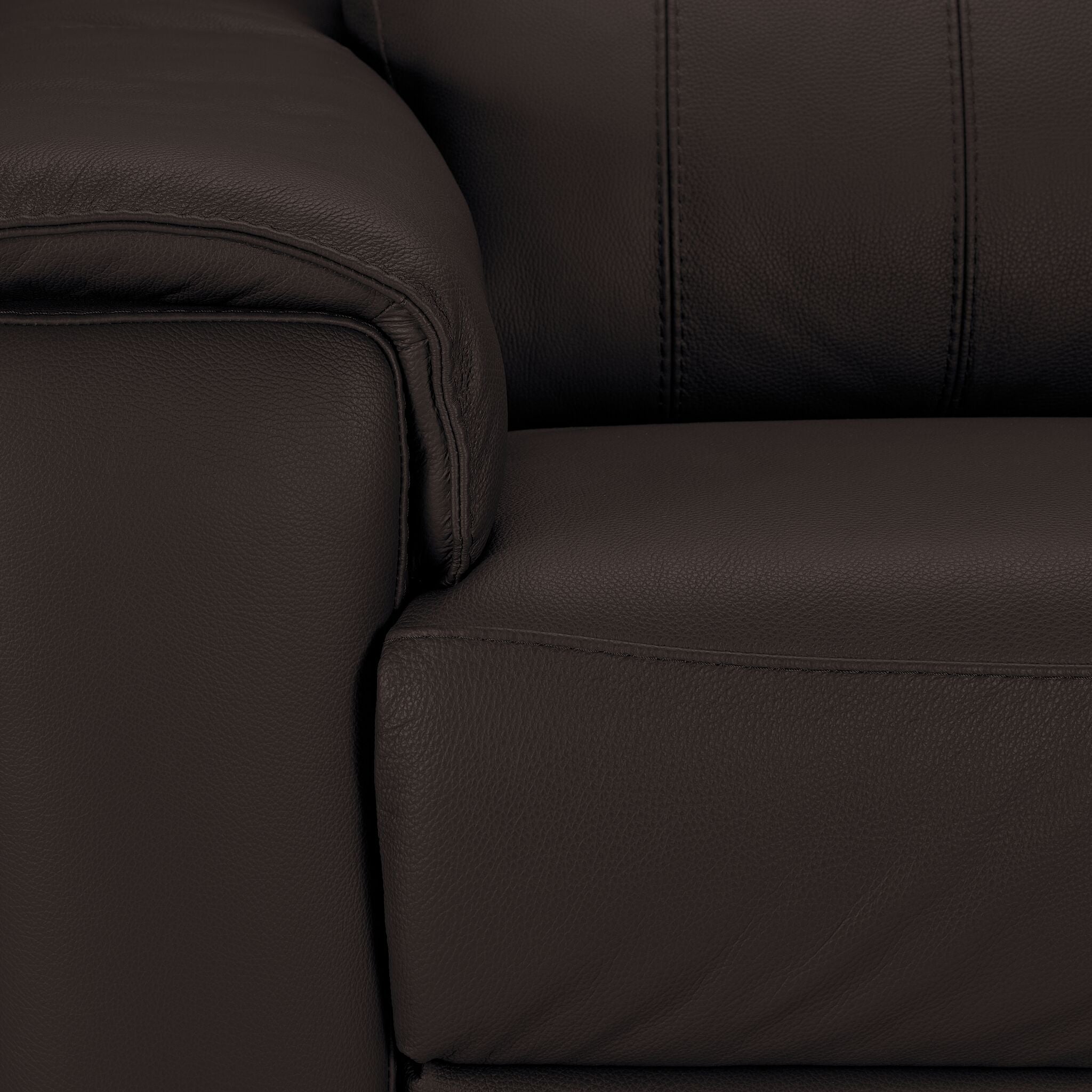 Orlando-Ray Leather Sofa and Chair Set - Chocolate