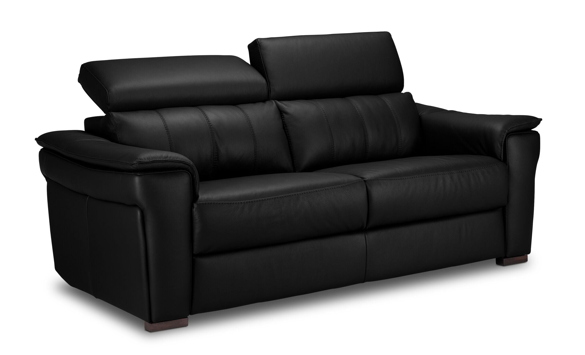 Orlando-Ray Leather Sofa - Black