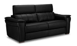 Orlando-Ray Leather Sofa and Chair Set - Black