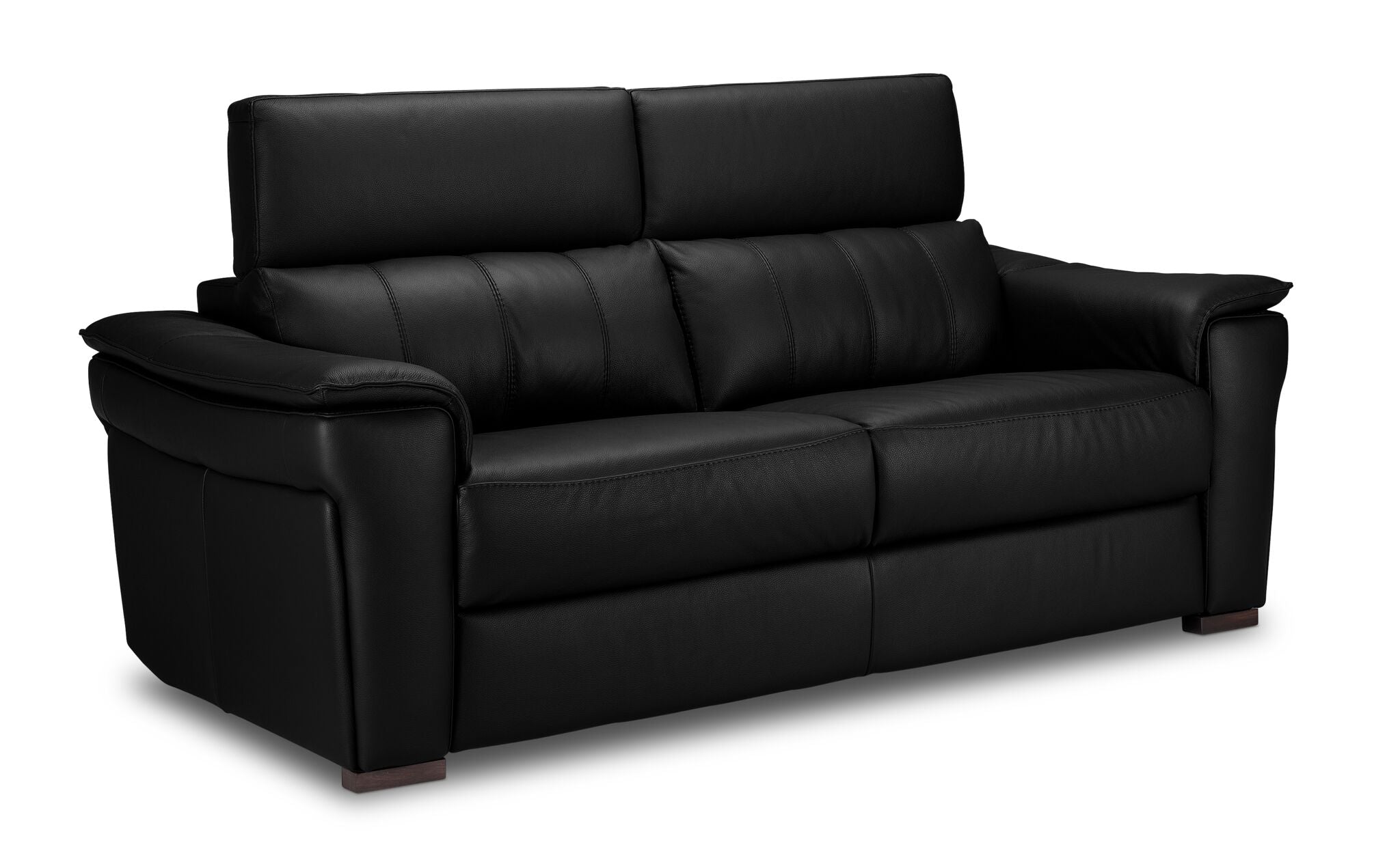 Orlando-Ray Leather Sofa and Chair Set - Black