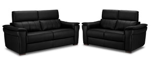 Orlando-Ray Ens. Sofa et causeuse en cuir – noir
