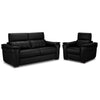 Orlando-Ray Ens. Sofa et fauteuil en cuir – noir 