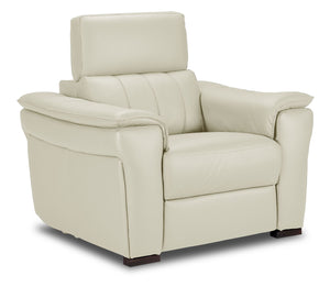 Orlando-Ray Fauteuil en cuir – blanc