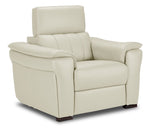 Orlando-Ray Leather Sofa, Loveseat and Chair Set - White