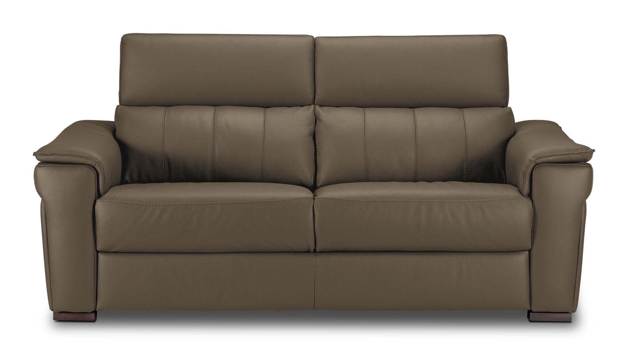 Orlando-Ray Leather Sofa - Taupe