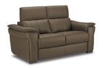 Orlando-Ray Leather Loveseat - Taupe