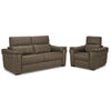 Orlando-Ray Ens. Sofa et fauteuil en cuir – taupe