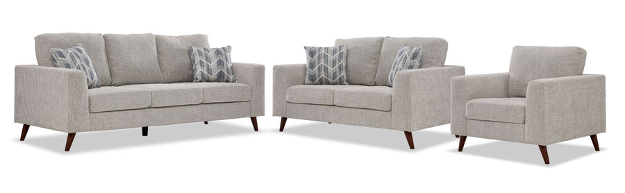 Orleans Sofa, Loveseat and Chair Set - Beige