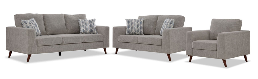 Orleans Sofa, Loveseat and Chair Set - Grey