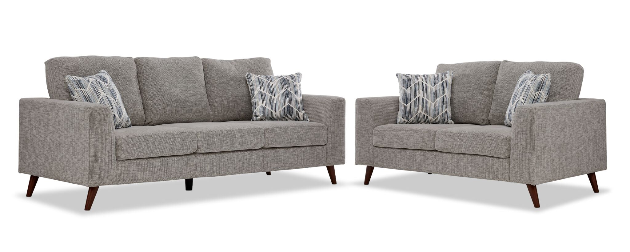 Orleans Sofa and Loveseat Set - Grey