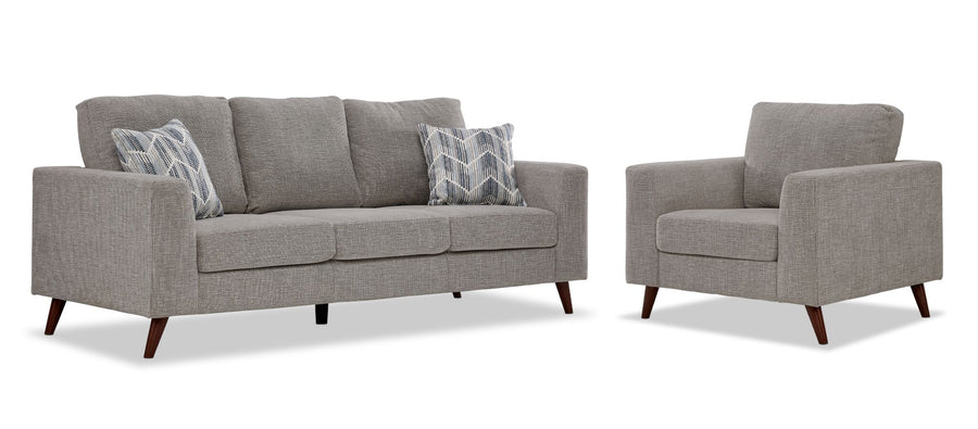 Orleans Sofa and Chair Set - Grey