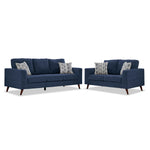 Orleans Sofa and Loveseat Set - Blue