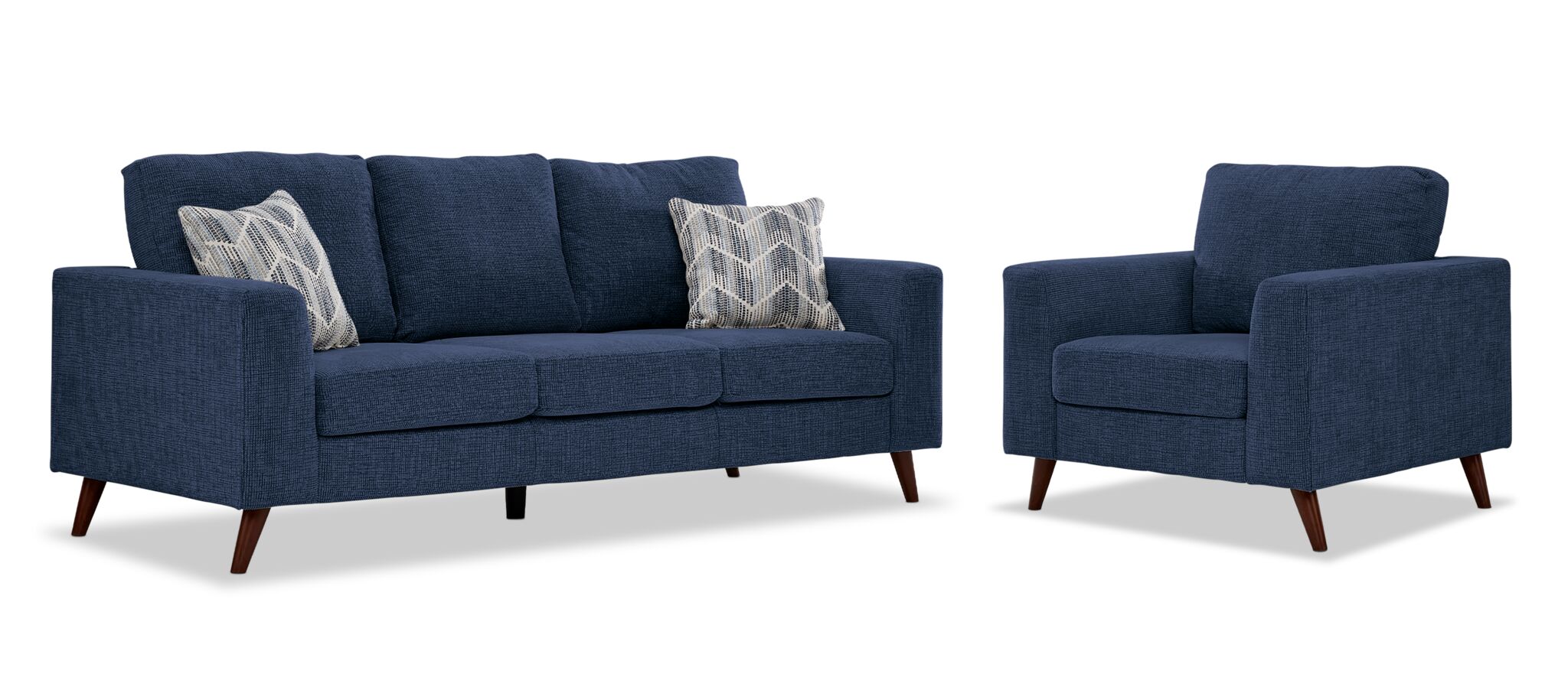 Orleans Sofa and Chair Set - Blue