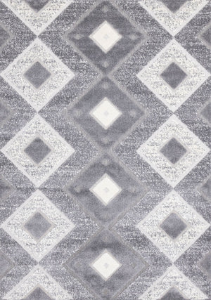 Diamond Mist Tapis (5,3 pi X 7,7 pi) motif diamant – gris, blanc