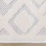 Arctic Echo 6'7" x 9'6" Diamond Area Rug - White