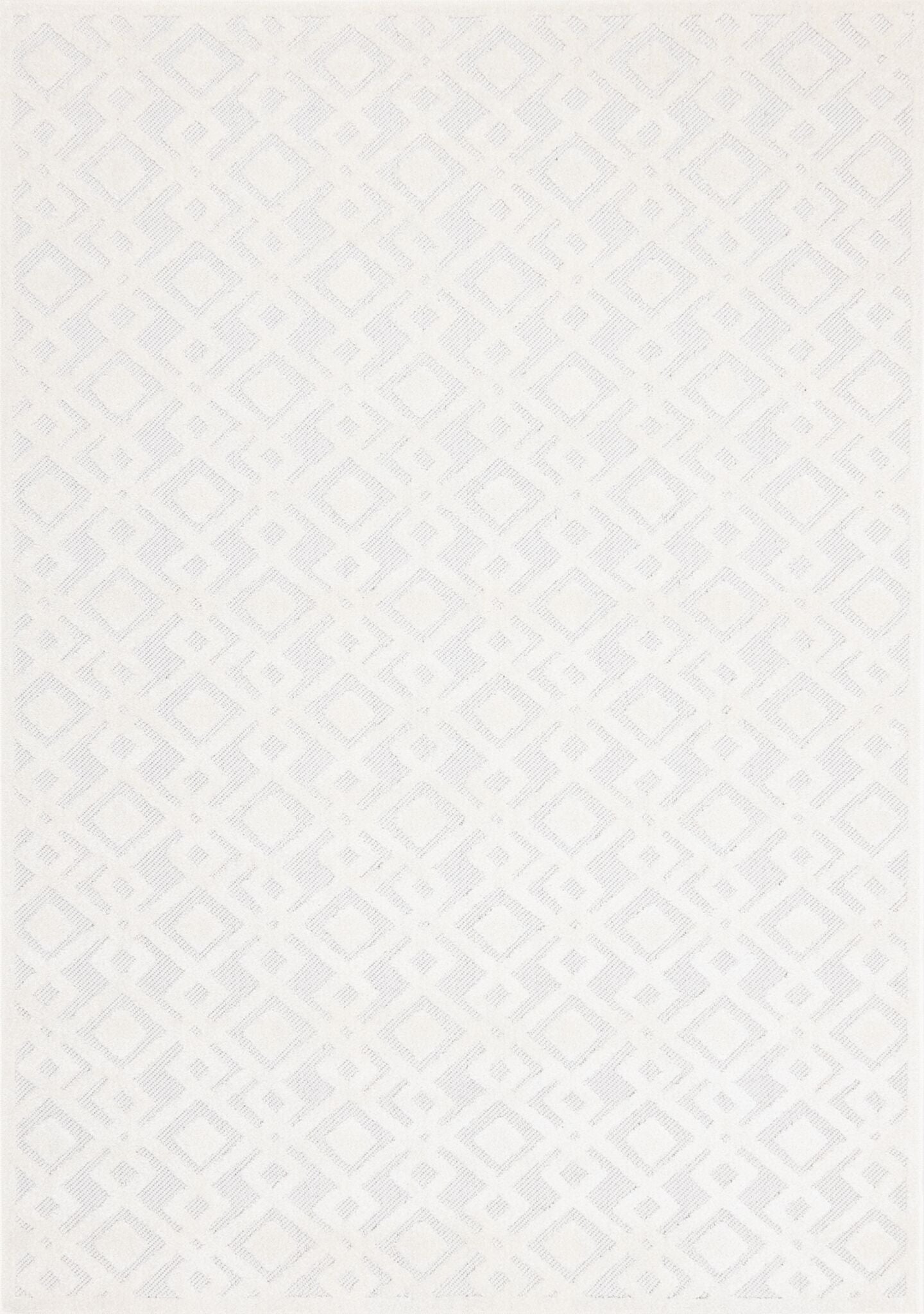 Arctic Echo 5'3" x 7'7" Diamond Area Rug - White