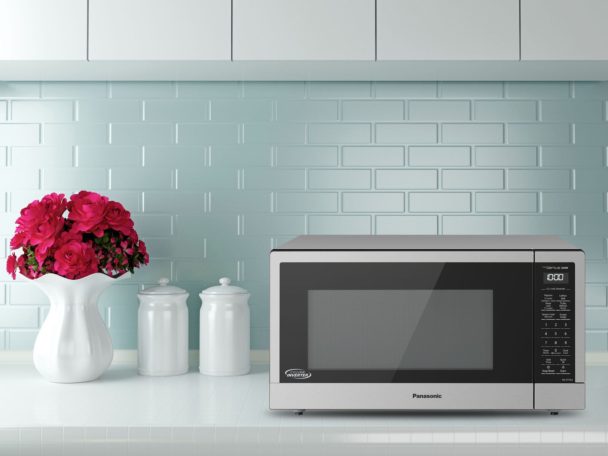 Panasonic Stainless Steel Countertop Microwave with Genius Sensor (1.6 Cu.Ft.) - NNST74LSC