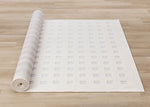 Pearl Grid 6'7" x 9'6" Grid Design Area Rug - White