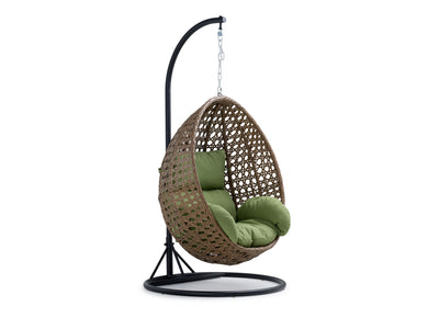Pearl Chaise coquille de jardin – vert, brun
