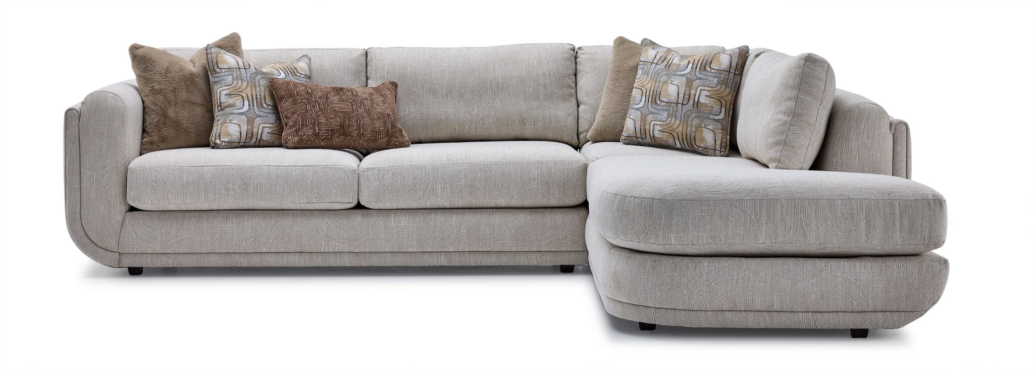 Fresh Perspective - Perspective 2-Piece Sectional with Right-Facing Chaise - Beige
