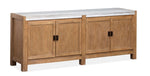 Plum Creek 70-inch Sierra Brown TV stand with marble top, four doors and media storage