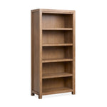Plum Creek Sierra Brown open bookcase with adjustable shelves and tall storage design