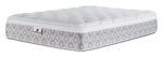 Kingsdown Quinlan Plush Euro Top California king mattress with a white tufted top and grey patterned sides