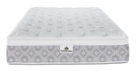 Front view of the Kingsdown Quinlan Plush Euro Top twin mattress showing its tufted surface and patterned border