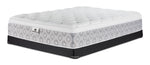 Kingsdown Quinlan Plush Euro Top twin mattress and black low-profile boxspring set, shown at an angle