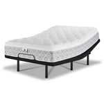 Kingsdown Quinlan Plush Euro Top queen mattress on an L2 Pro adjustable base with head and foot raised
