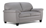 Raphael Leather Sofa and Loveseat Set - Cloud Grey