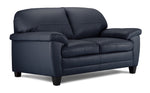 Raphael Leather Loveseat - Navy